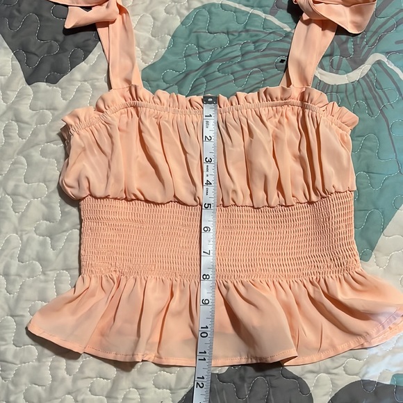 • J. Crew Peach Ruffle Top Blouse New Without Tags - Picture 10 of 10